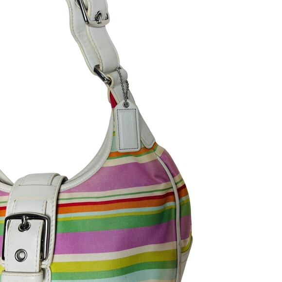 VTG Coach Hamptons Stripe Hobo Shoulder Bag - Picture 3 of 9